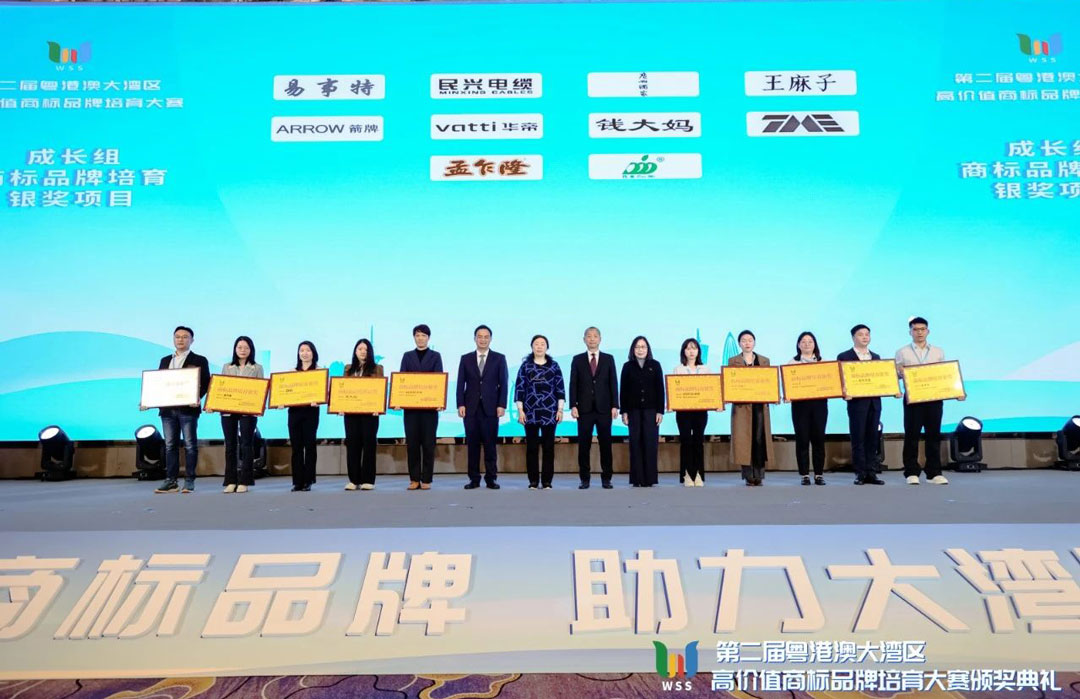 喜訊！民興電纜斬獲第二屆粵港澳大灣區(qū)高價(jià)值商標(biāo)品牌培育大賽銀獎(jiǎng)